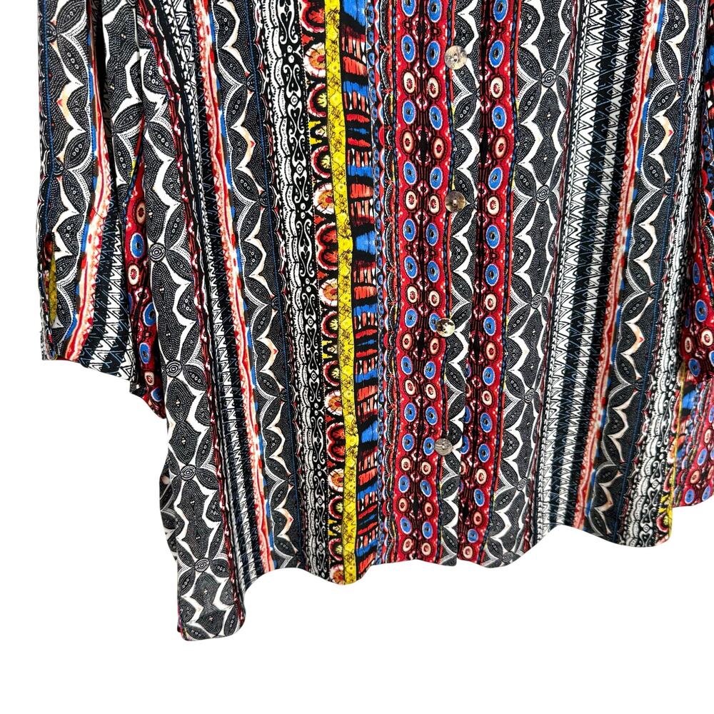 Citron Santa Monica Womens Plus Size 1X Wearable Art Blouse Shirt Top Artsy - Picture 5 of 8